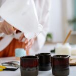 pouring of wax candles
